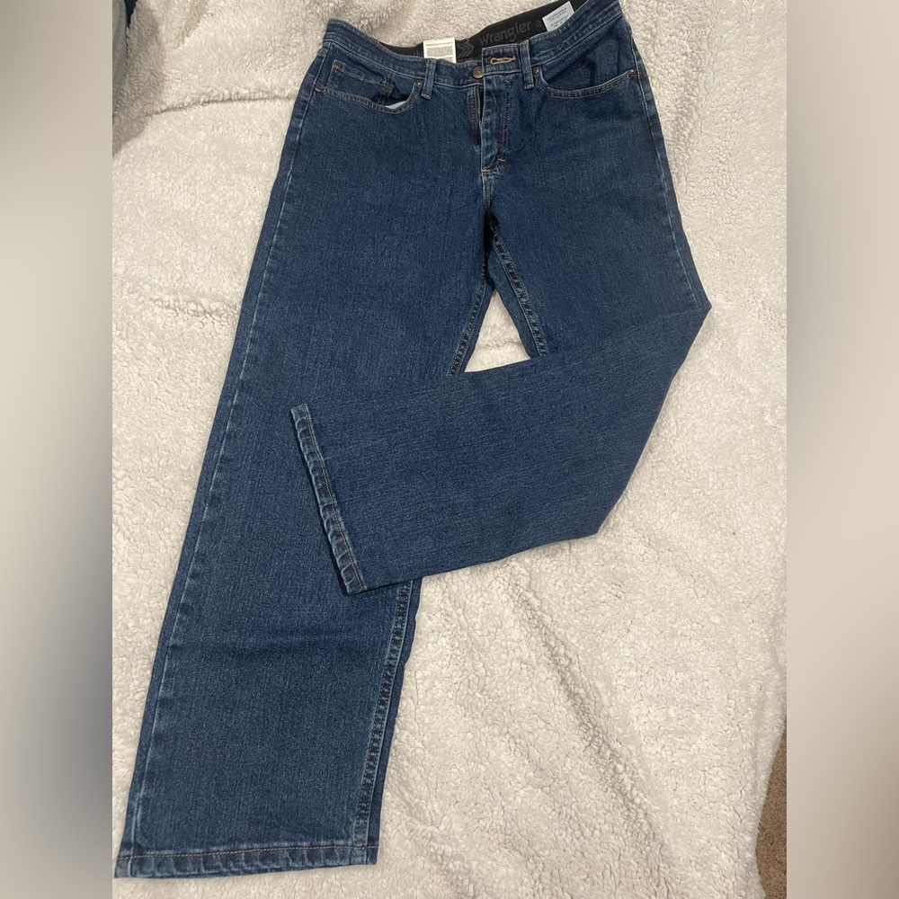 Wrangler Authentics Men's Comfort‎ Flex Waist Relaxed Fit Jean, Dark Stonewash